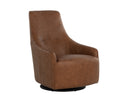 Cognac Leather Lounge Chair Carmine Swivel by Matho Sun