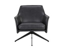 Alpine Black Leather Lounge Chair Crosby Swivel by Matho Sun, view 2