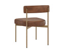 Antique Brass Bravo Cognac Dining Chairs set of 2 Seneca by Matho Sun, view 4
