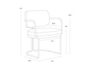 Milliken Cognac Dining Armchair Jalen by Matho Sun, view 6