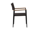 Black Dining Armchairs set of 2 Nava Stackable by Matho Sun, view 3