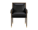 Distressed Brown Cortina Black Leather Dining Armchair Mauti by Matho Sun, view 2