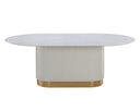 Oval White Marble 84" Dining Table Paloma by Matho Sun, view 2