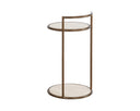 Rustic Bronze Travertine Look End Table Parga by Matho Sun, view 4