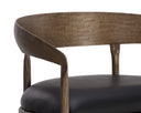 Charcoal Black Leather Barstool Zanatta by Matho Sun, view 6