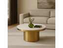 Dorian Modern Black Marble & Ebony Square Coffee Table