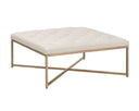 Antique Brass Vintage Vanilla Leather Ottoman Endall by Matho Sun