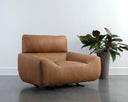 Camel Leather Lounge Chair Paget Glider by Matho Sun, view 5
