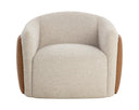 Santa Cruz Oatmeal / Milliken Cognac Lounge Chair Caris Swivel by Matho Sun, view 2