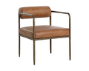 Tan Leather Dining Armchair Ajani by Matho Sun