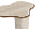 Travertine Look Dune End Table Isola by Matho Sun, view 5