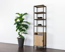 Small Rustic Oak Black Bookcase Ambrose Modular by Matho Sun, view 5