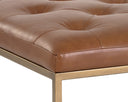Antique Brass Vintage Camel Leather Ottoman Endall by Matho Sun, view 4