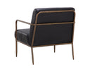 Charcoal Black Leather Lounge Chair Lathan by Matho Sun, view 4