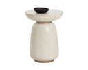 Travertine Look Cream End Table Hali by Matho Sun, view 2