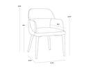 Dillon Cream / Dillon Black Dining Armchair Hagan by Matho Sun, view 8