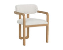 Rustic Oak Heather Ivory Tweed Dining Armchair Madrone by Matho Sun