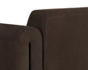 Brushed Gold Nubuck Cocoa Leather Armchair Romer by Matho Sun, view 8
