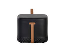 Napa Black / Napa Cognac Ottoman Axio by Matho Sun, view 3