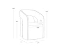 Abbington Black Dining Armchair Kendrick Wheeled by Matho Sun, view 8