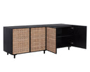 Large Suede Light Tan Leather Sideboard Omari by Matho Sun, view 3