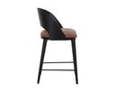 Black Cognac Leather Counter Stool Dezirae by Matho Sun, view 3