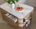 White Marble 62" Kitchen Island Romilly by Matho Sun, view 6
