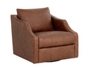 Cognac Leather Lounge Chair Orwell Swivel by Matho Sun