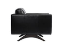 Cortina Black Leather Armchair Rogers by Matho Sun, view 3