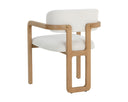 Rustic Oak Heather Ivory Tweed Dining Armchair Madrone by Matho Sun, view 4