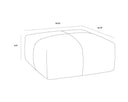 Cognac Leather Ottoman Elio by Matho Sun, view 4