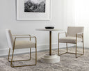 Antique Brass White 27.5" Bistro Table Marlowe by Matho Sun, view 2