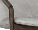 Distressed Brown Saloon Light Grey Leather Lounge Chair Cinelli by Matho Sun, view 5