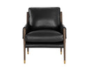 Distressed Brown Cortina Black Leather Armchair Mauti by Matho Sun, view 4