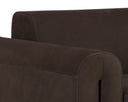 Brushed Gold Nubuck Cocoa Leather Armchair Romer by Matho Sun, view 7