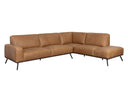 Raf Camel Leather Sofa Chaise Brandi by Matho Sun