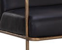 Charcoal Black Leather Lounge Chair Lathan by Matho Sun, view 5