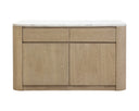 White Marble 62" Kitchen Island Romilly by Matho Sun, view 4