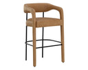 Ludlow Sesame Leather Barstool Mavia by Matho Sun