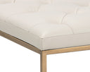 Antique Brass Vintage Vanilla Leather Ottoman Endall by Matho Sun, view 4
