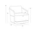 Greige Stinson White Armchair Allariz Swivel by Matho Sun
