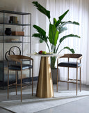 Charcoal Black Leather Counter Stool Zanatta by Matho Sun, view 8