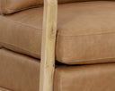 Rustic Oak Ludlow Sesame Leather Lounge Chair Castell Swivel by Matho Sun, view 5