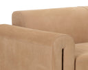 Distressed Brown Nubuck Tan Leather Sofa Romer by Matho Sun, view 6