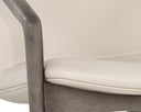 Ash Grey Astoria Cream Leather Lounge Chair Cinelli by Matho Sun, view 5