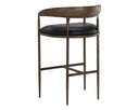 Charcoal Black Leather Barstool Zanatta by Matho Sun, view 4