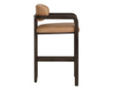 Brown Ludlow Sesame Leather Barstool Madrone by Matho Sun, view 3