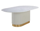 Oval White Marble 84" Dining Table Paloma by Matho Sun