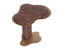 Marble Look Mocha End Table Isola by Matho Sun, view 4