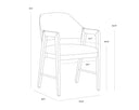 Smoke Acacia Bravo Cream Dining Armchair Milton by Matho Sun, view 8